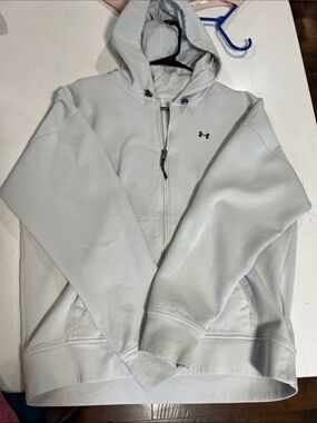 Under Armour White Full-Zip Hoodie with Black Logo